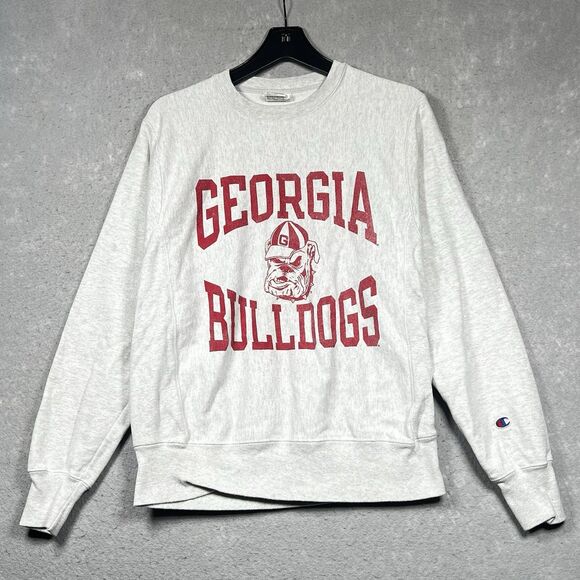 Vintage Champion Reverse Weave Sweatshirt Mens Small Gray Georgia Bulldogs - Picture 1 of 11